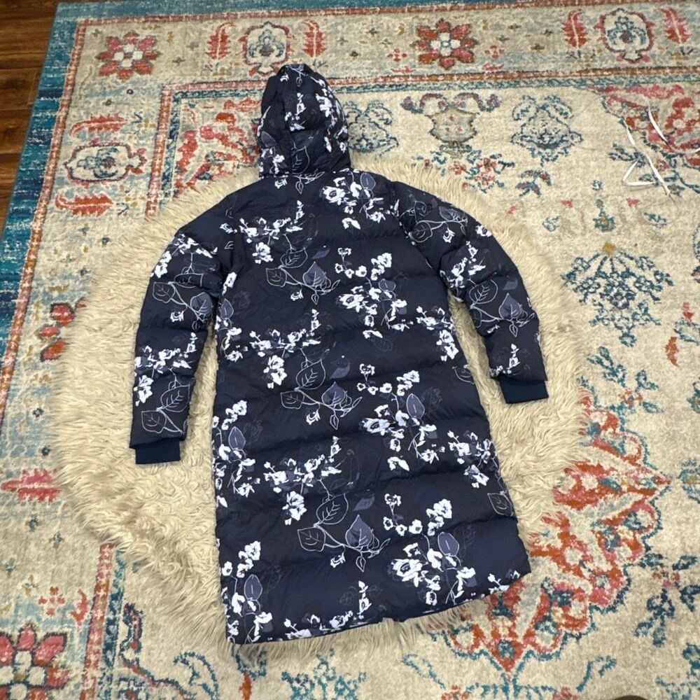 Columbia Women's Navy Floral Long Puffer Coat - Picture 13 of 13